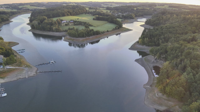 Bever-Talsperre niedriger Fllstand